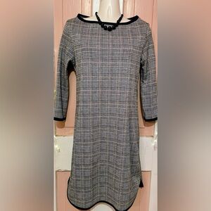 Max Studio Classic Black & White Plaid Shift Dress